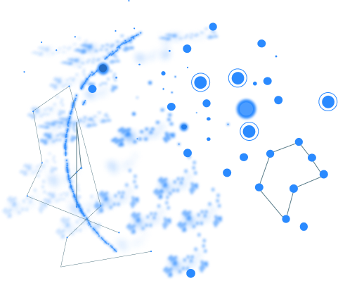 Abstract blue network connections with nodes and lines